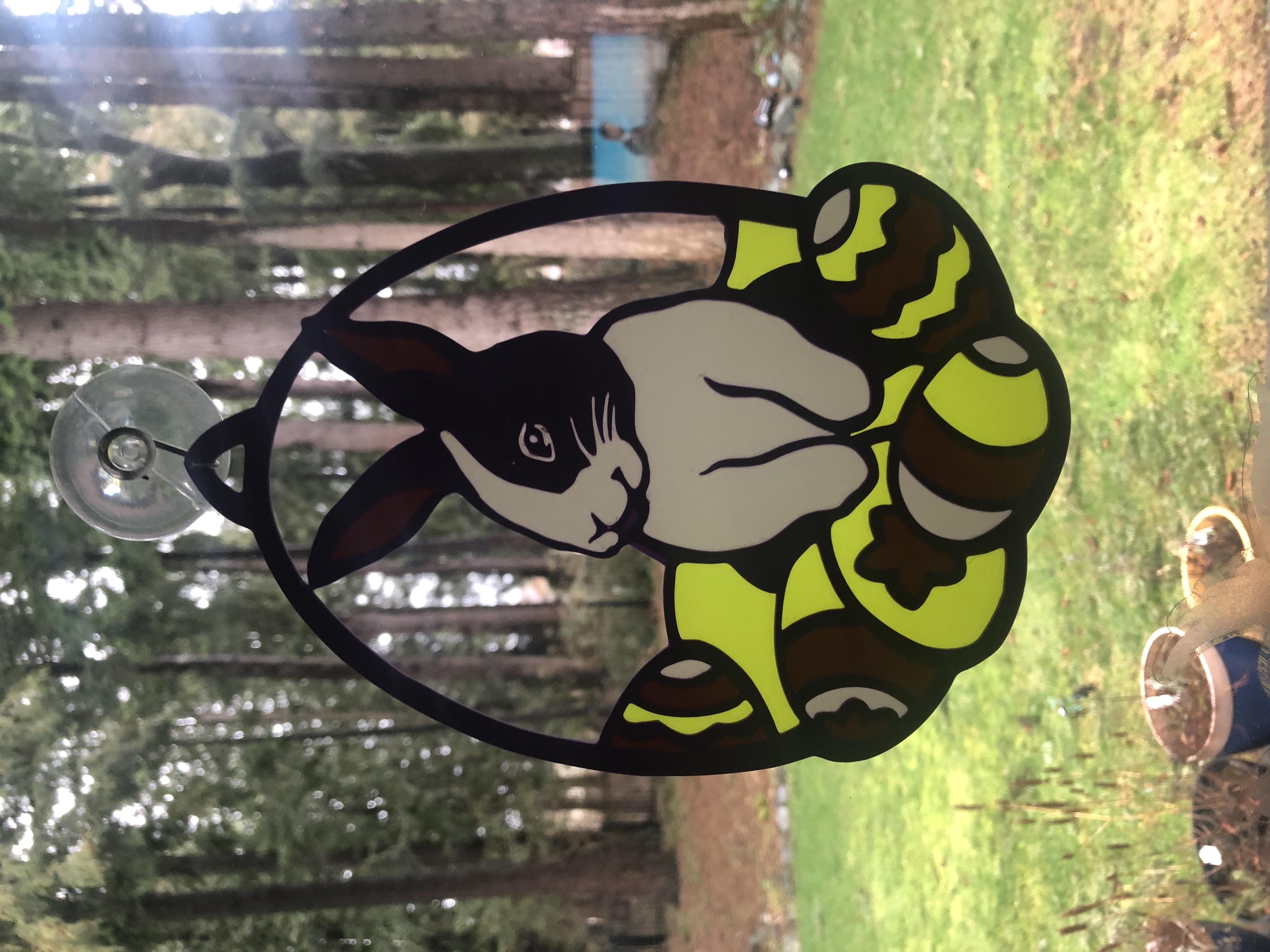 Easter Buny with Eggs Window Decoration