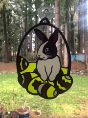 Easter Buny with Eggs Window Decoration