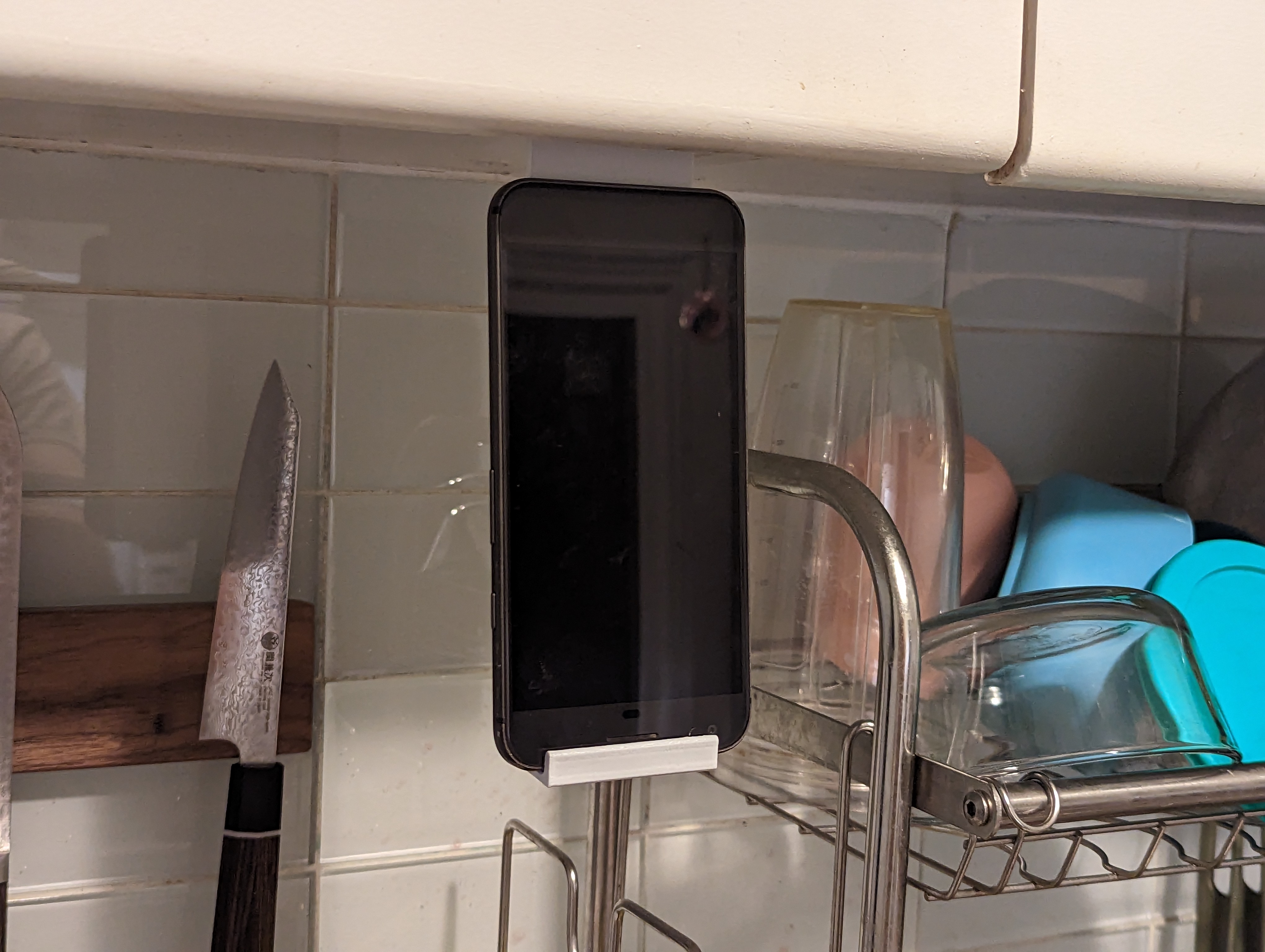 Kitchen Cabinet Phone Mount