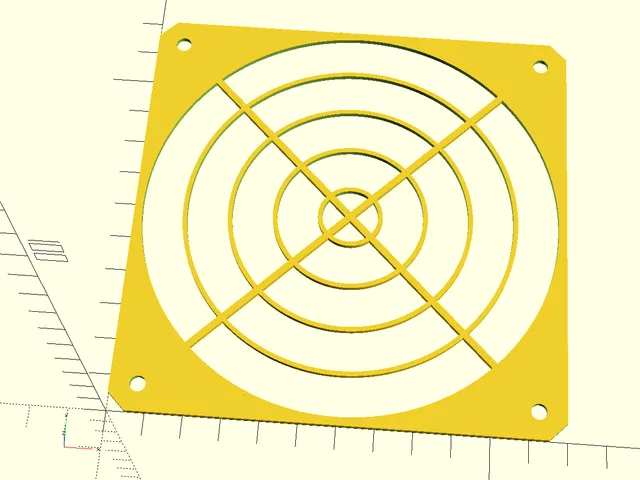 80mm, 120mm, 140mm parametric PC fan grill "wire" design