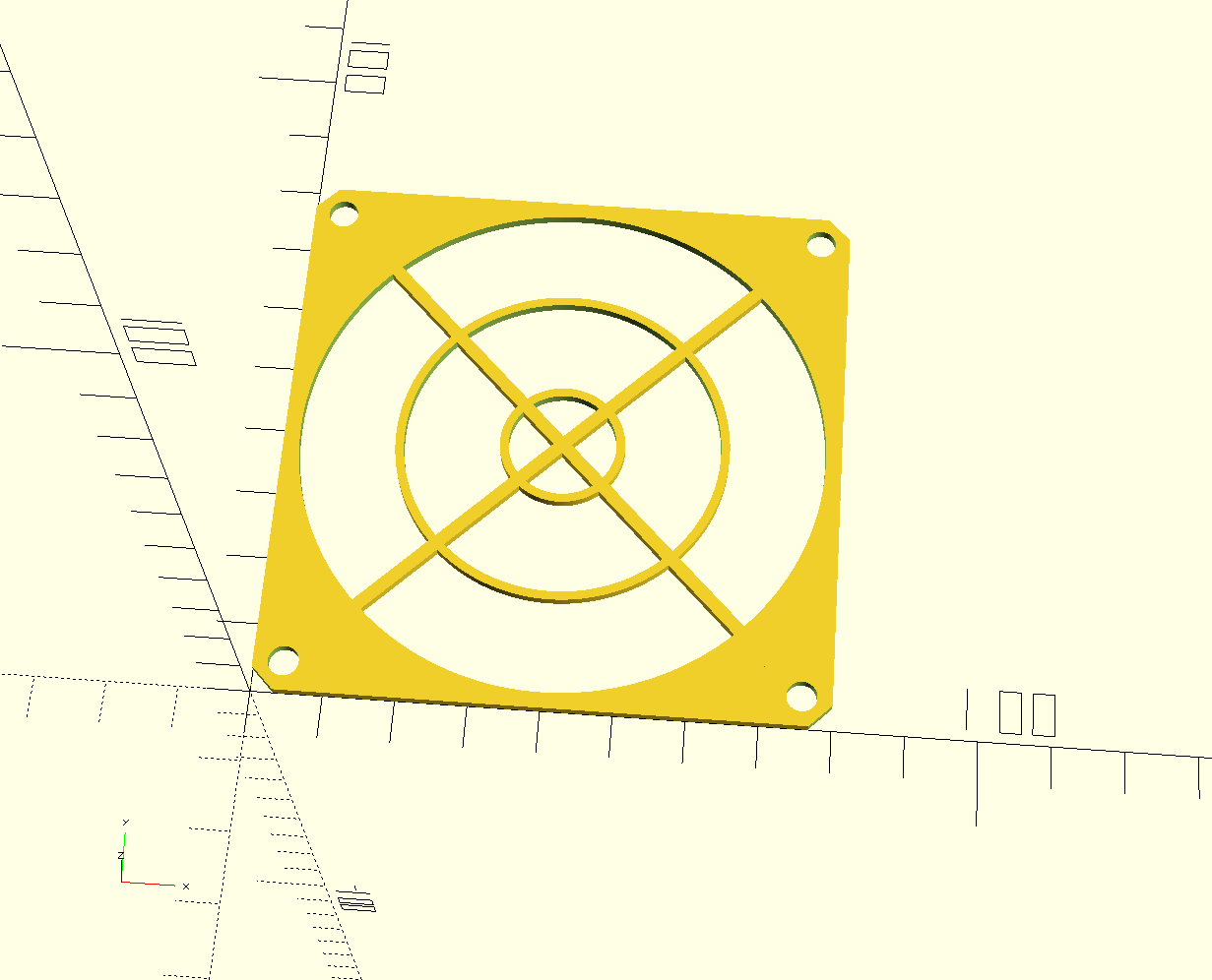 80mm, 120mm, 140mm parametric PC fan grill "wire" design by mirandaniel