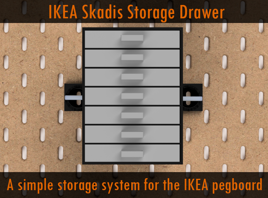 IKEA Skadis Storage Drawer 3D model thumbnail