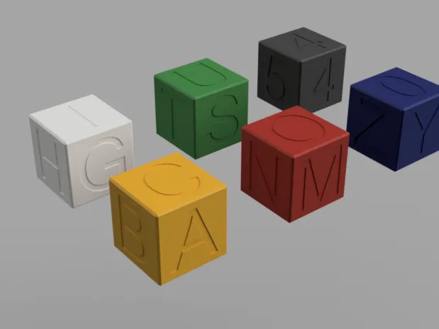 20mm Calibration Cube Full Alphabet