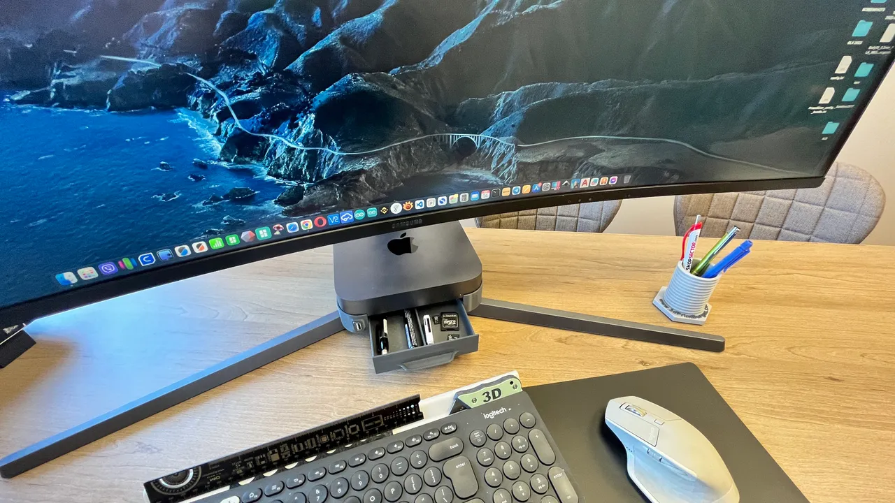 MAC MINI Stand with slide-in drawer and front USB extension by ...