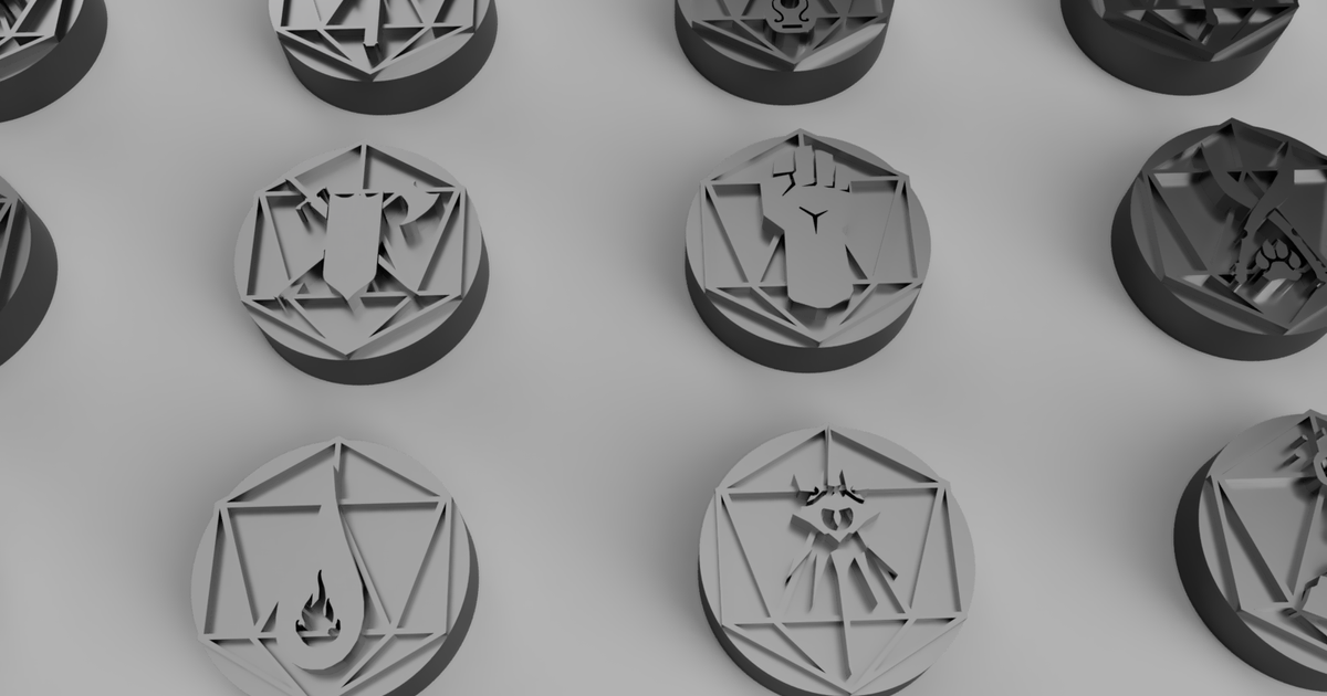 DnD classes magnetic placeholder by Thingiprints | Download free STL ...