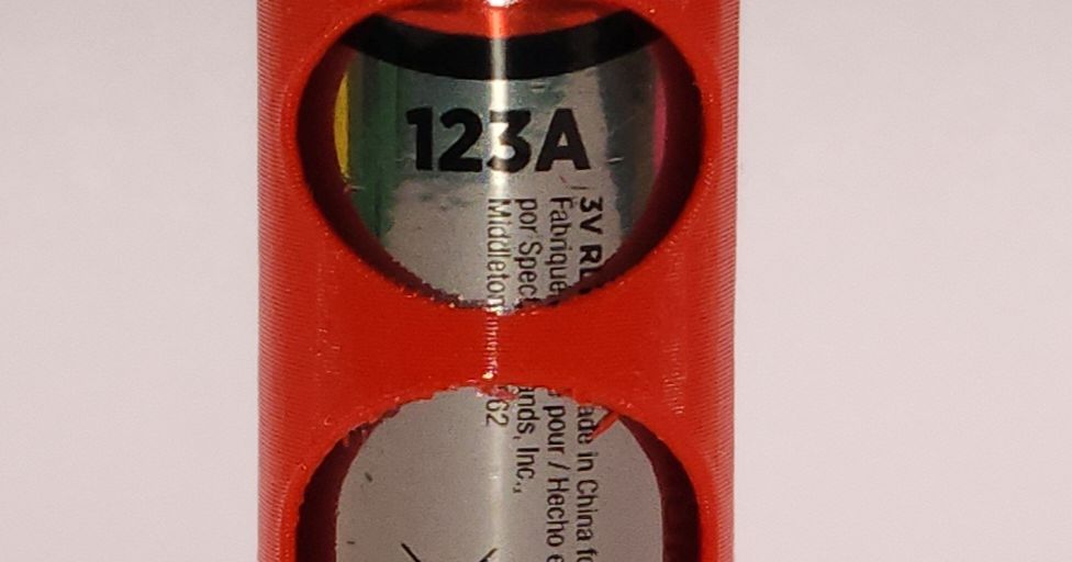 Battery Holder CR123A by Matthew Wegmann Download free STL model