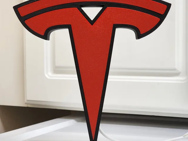 Tesla logo lamp