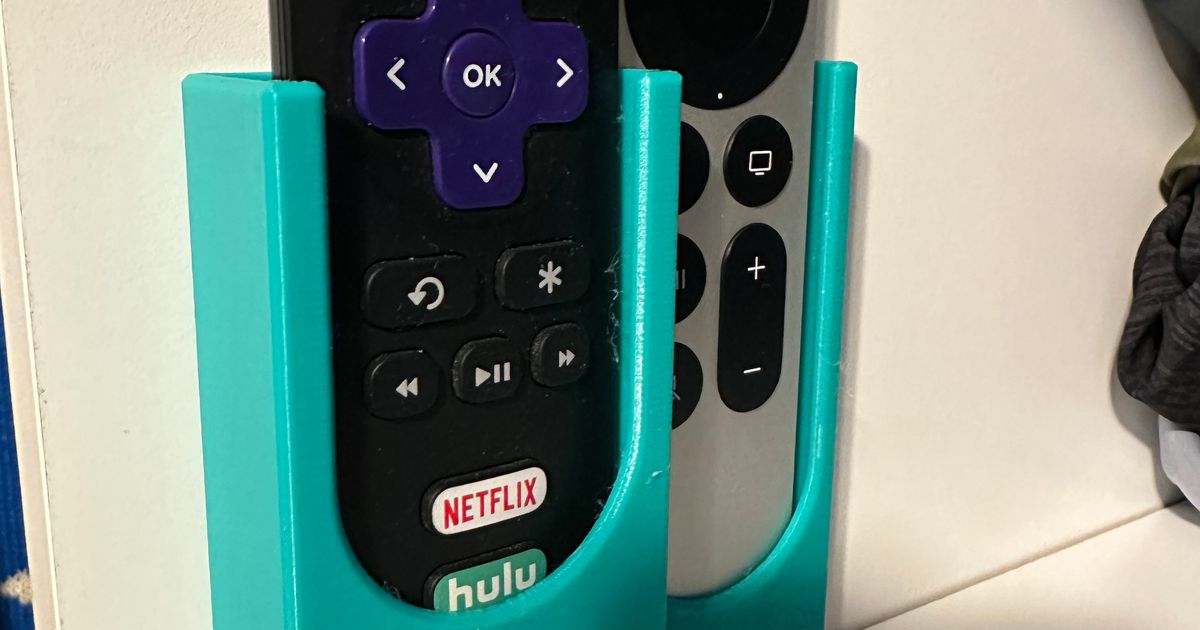 Remote Holder for Apple TV Siri Remote and Roku by DadOfBuddy