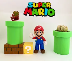 Real Scale Super Mario Bros Pipe Desktop Pencil Holder by Wacky3Dprints, Download free STL model