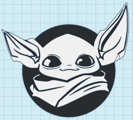 Medallion wall art of Grogu (Baby Yoda)