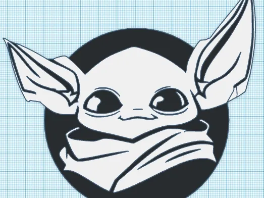 Medallion wall art of Grogu (Baby Yoda)