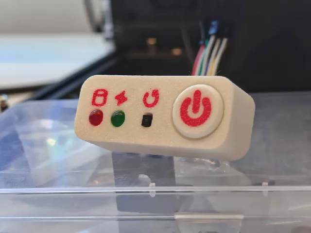 PC Test Bench power/reset button module with LEDs