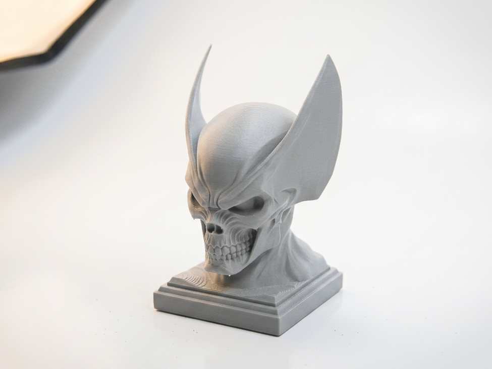 Half Skull Wolverine Bust Sculpture 3D Printable