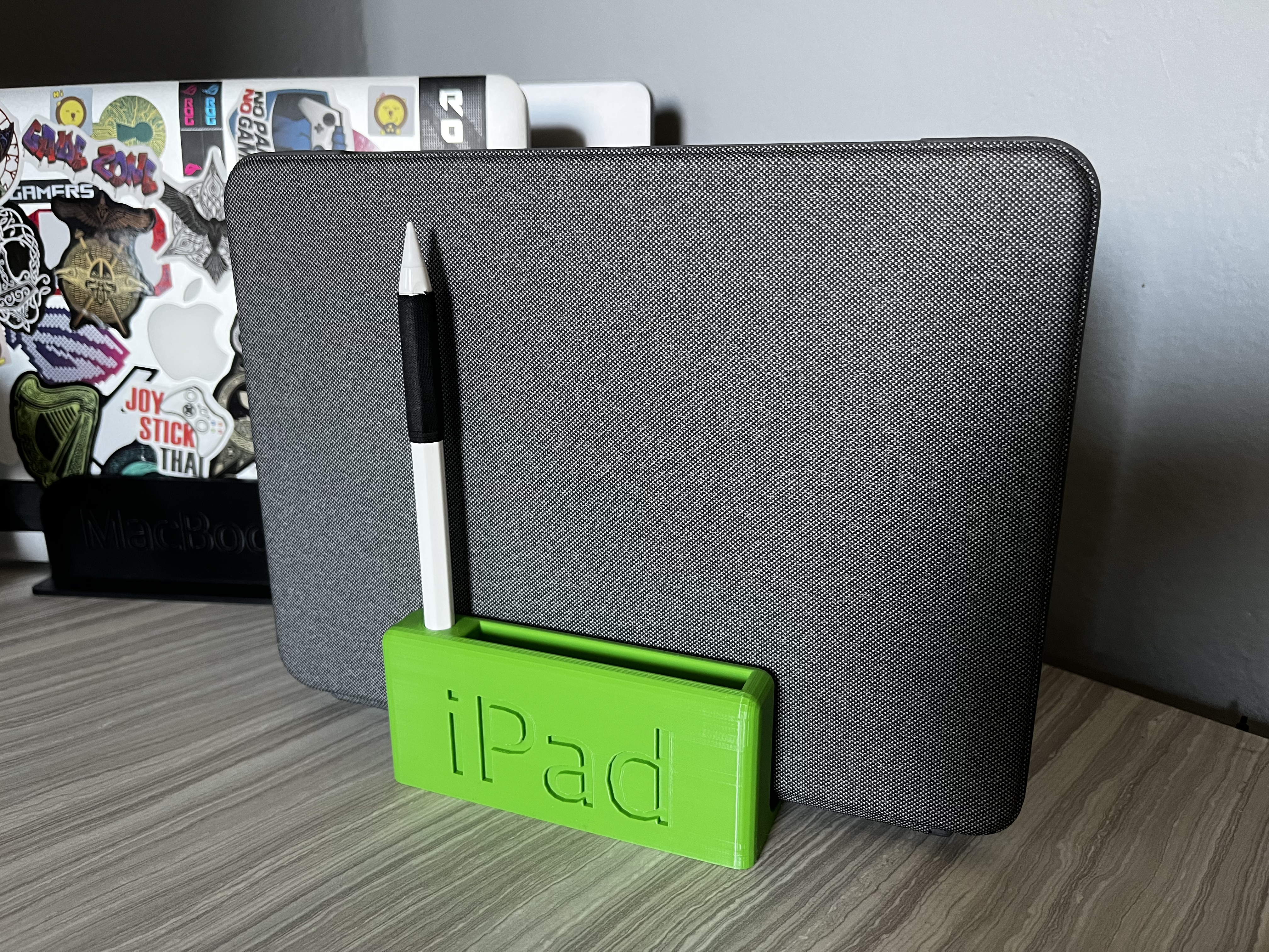 iPad in Logitech Combo Touch Case vertical stand
