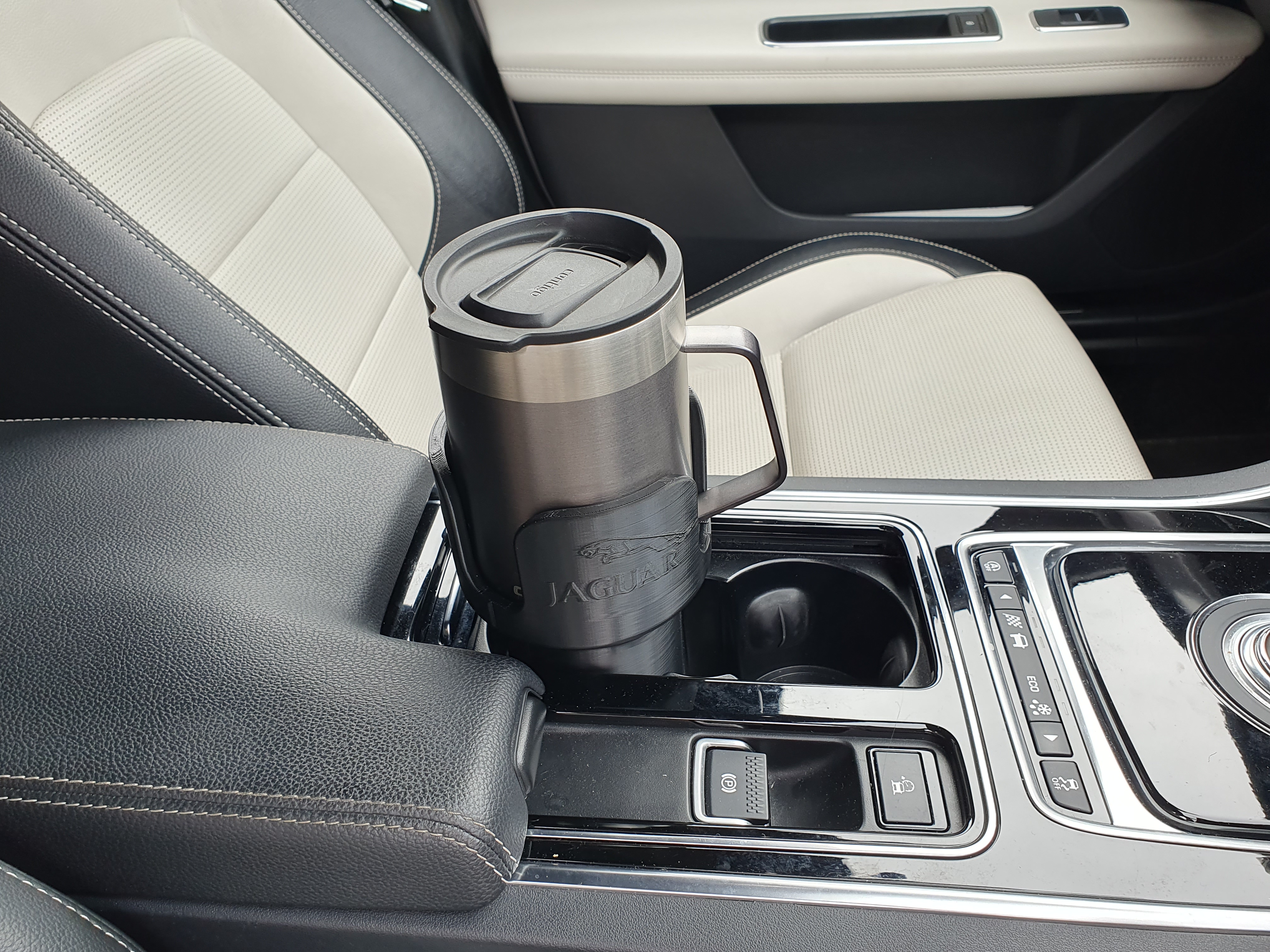 Car Cup Holder Bottle Adapter fits Jaguar XF (X260) Contigo coffee mug.