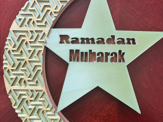 Ramadan Mubarak crescent moon and star