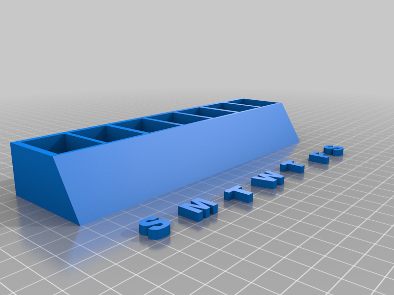 Made a holder for 7 portable ash trays to turn into pill container