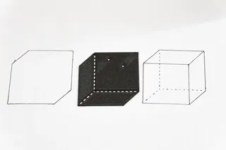 Cube Ruler - Ruler for drawing a cube (4 cm side)