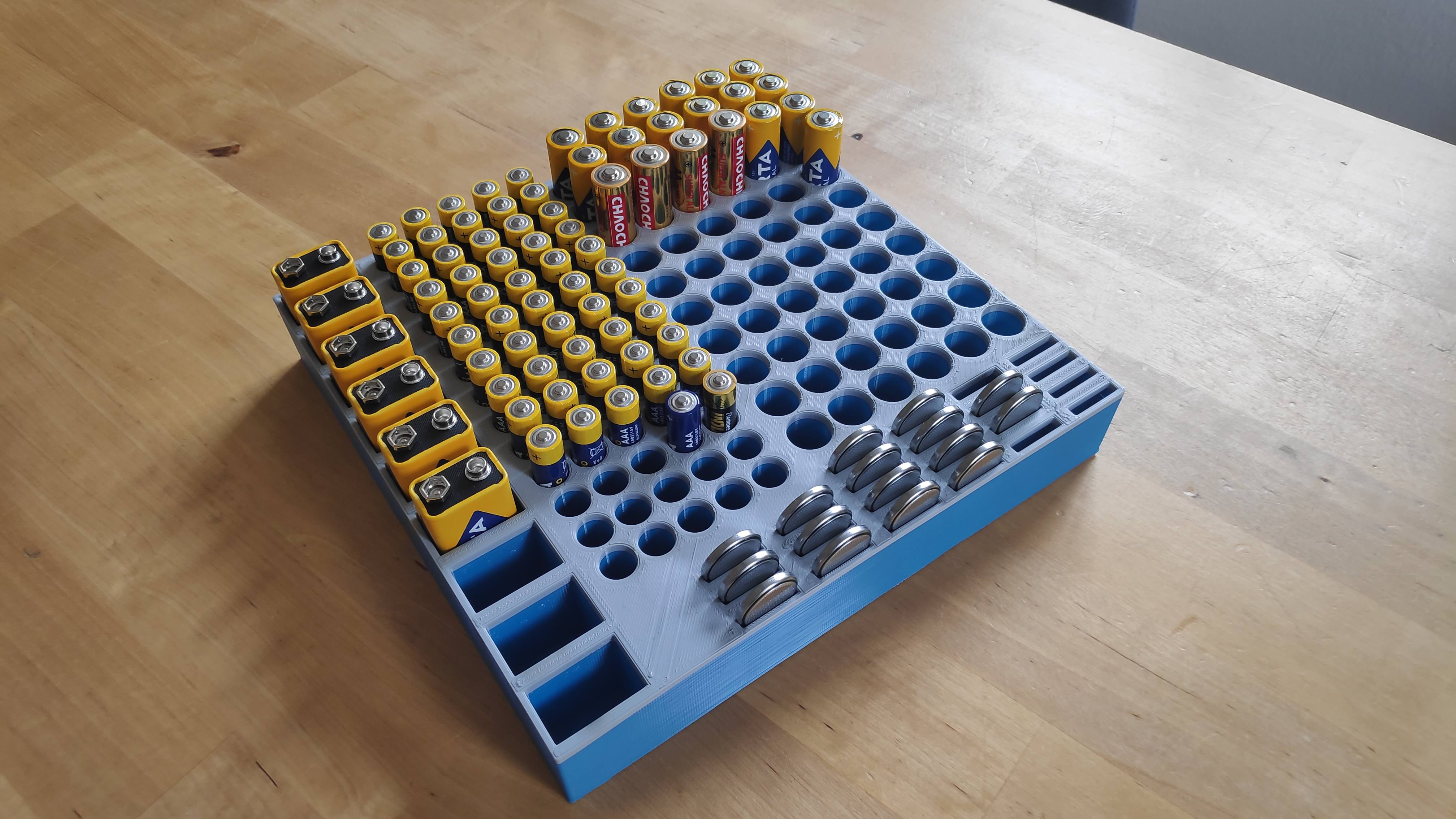 Battery Organizer for AA, AAA, 9V and Cr2032