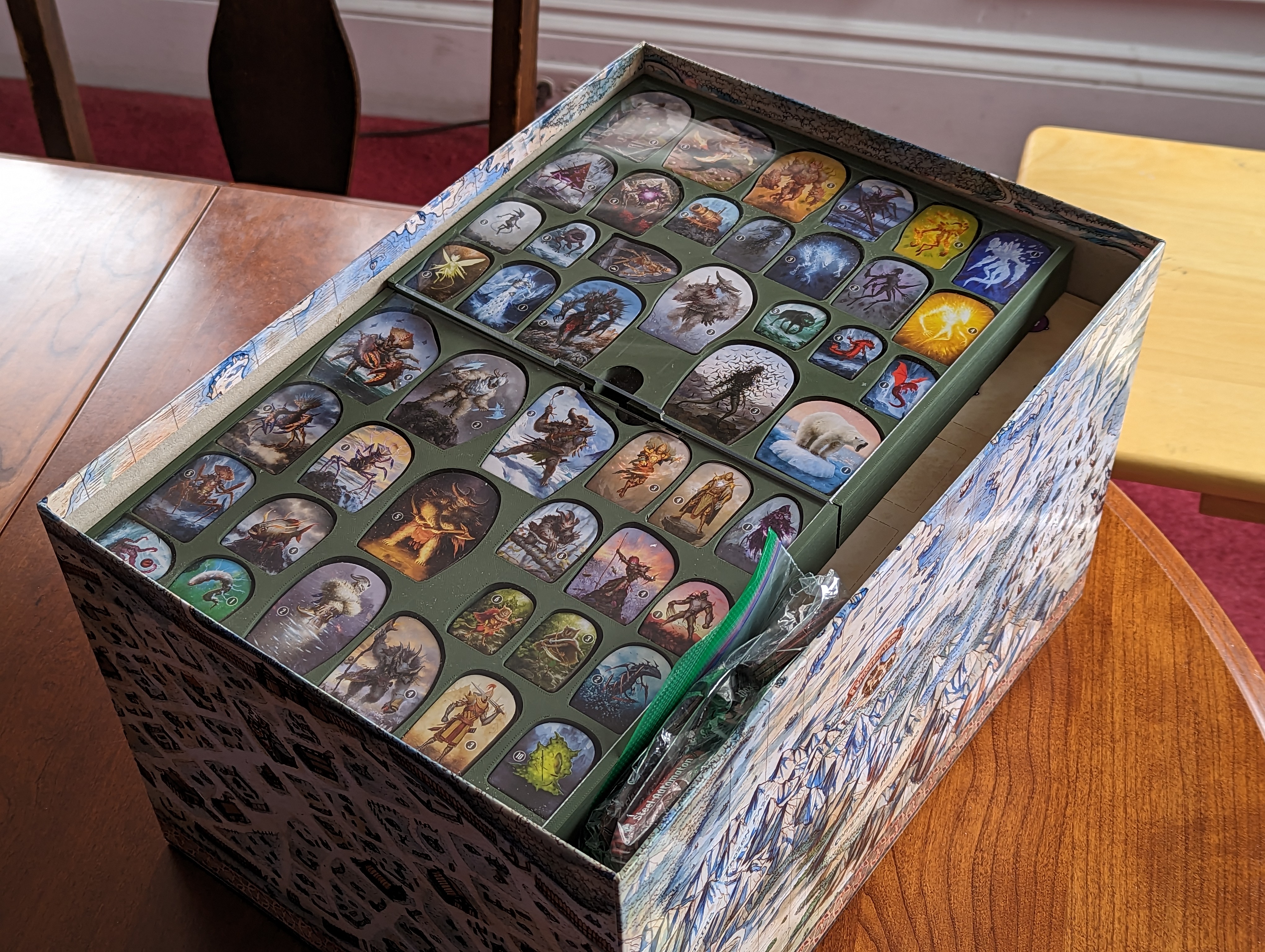 Vanity storage trays for Frosthaven monster standees