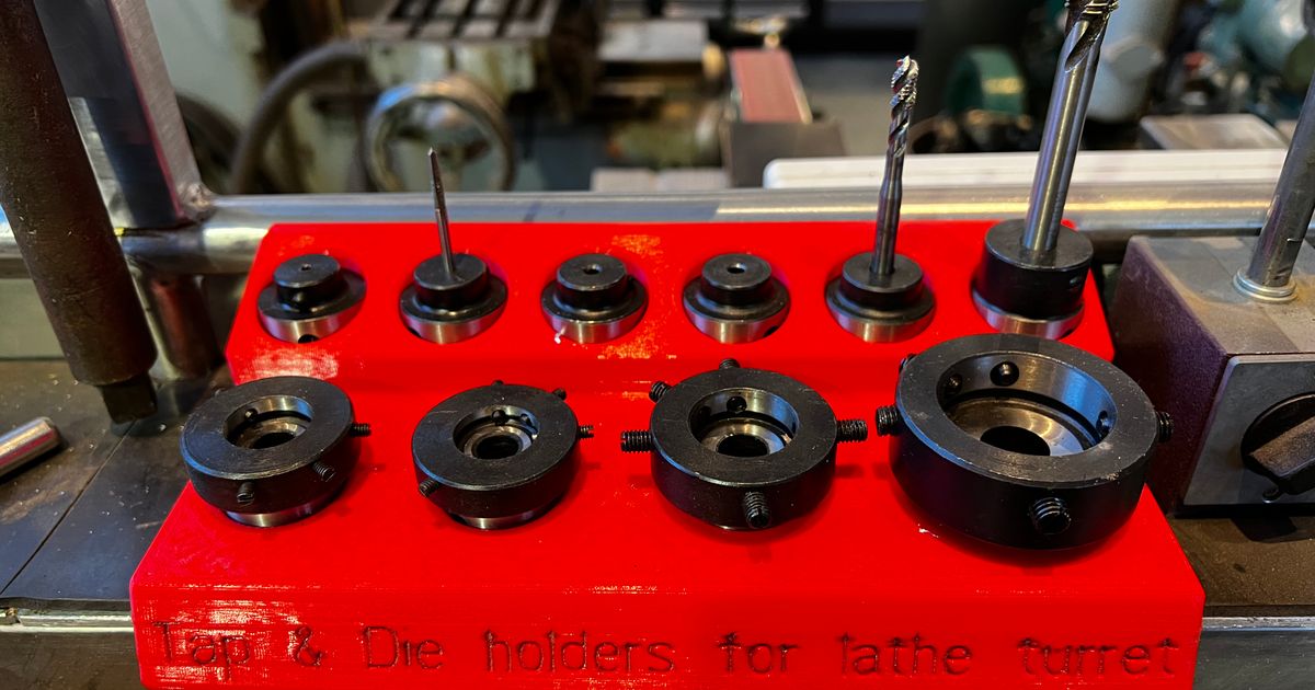 Tap and die holder for lathe turret by Ruubi Download free STL model