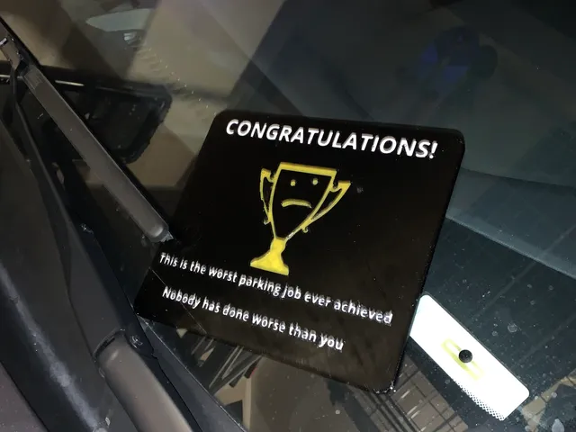 Worst Parking Award Plaque