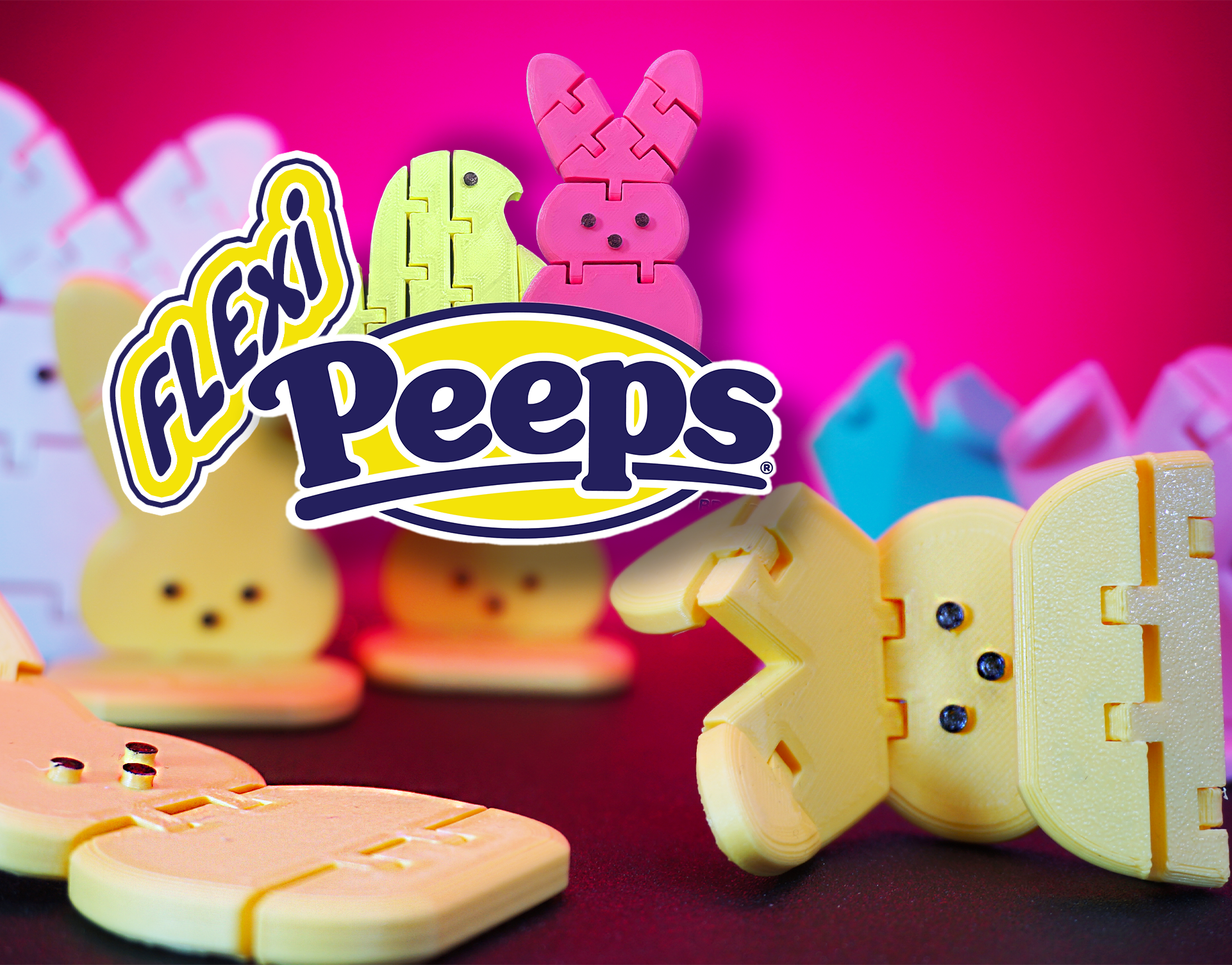 Flexi Easter Peeps - Articulated Peep Bunny and Chick