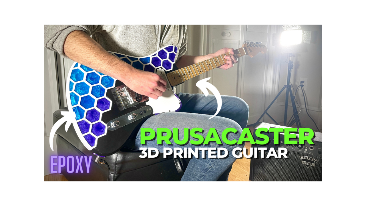 Prusacaster for Amazon Tele Kit, Hex Pockets for Epoxy, Strap Post