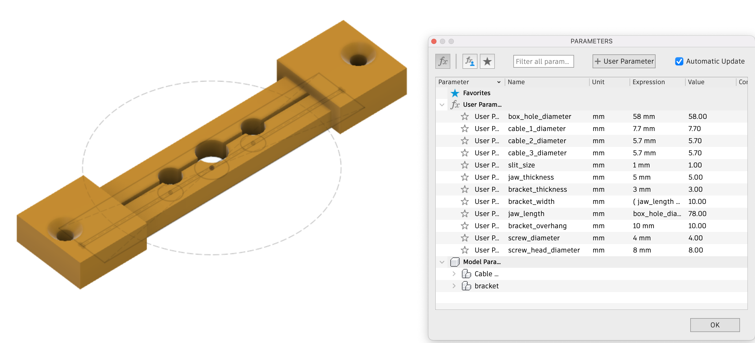 Permanent electrical cable grip (parametrized) — thumbnail 2