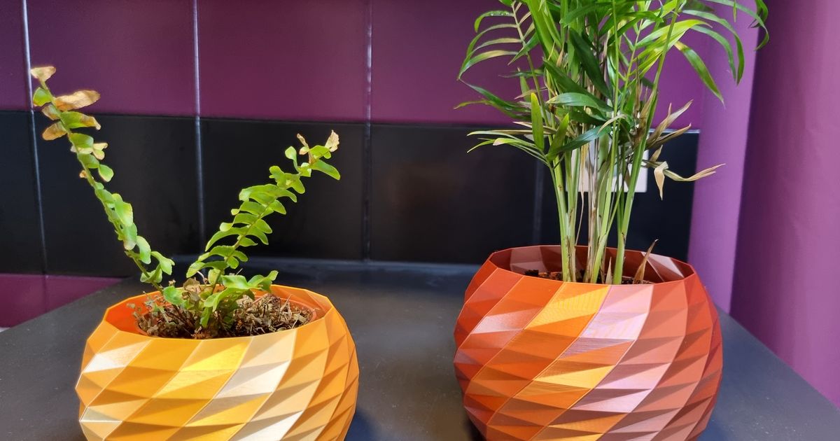 Polygonal planter for vase mode por ceenoprint Descargar modelo STL gratuito