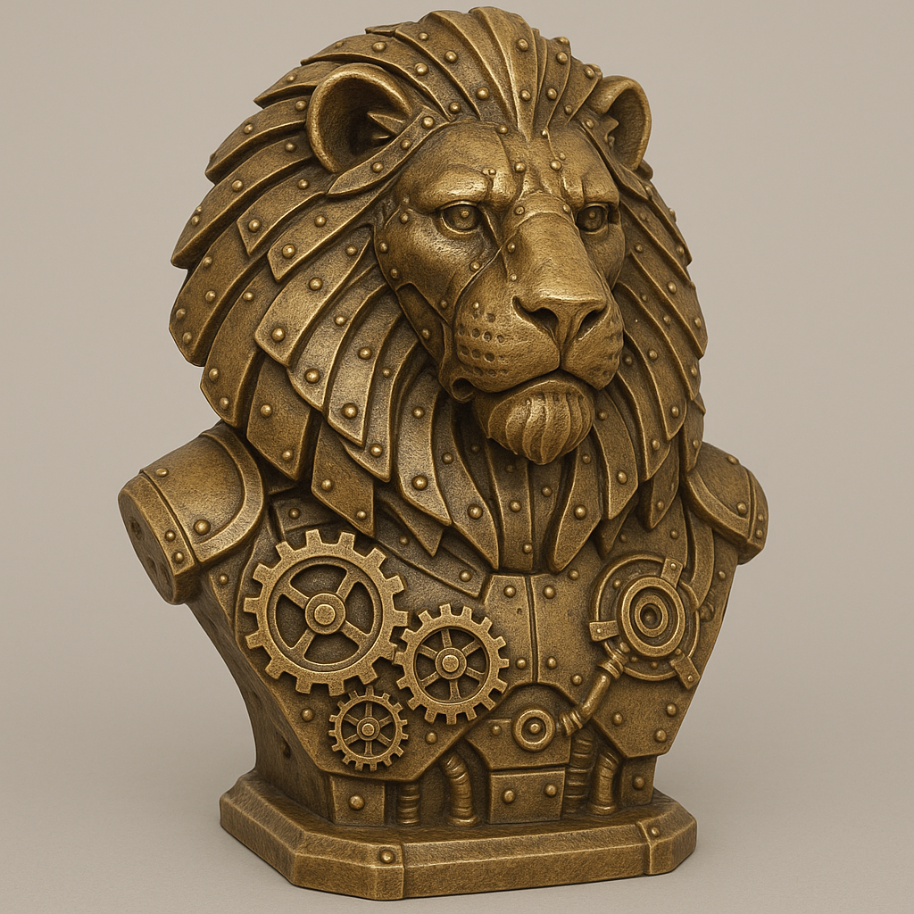 Steampunk Lion Bust