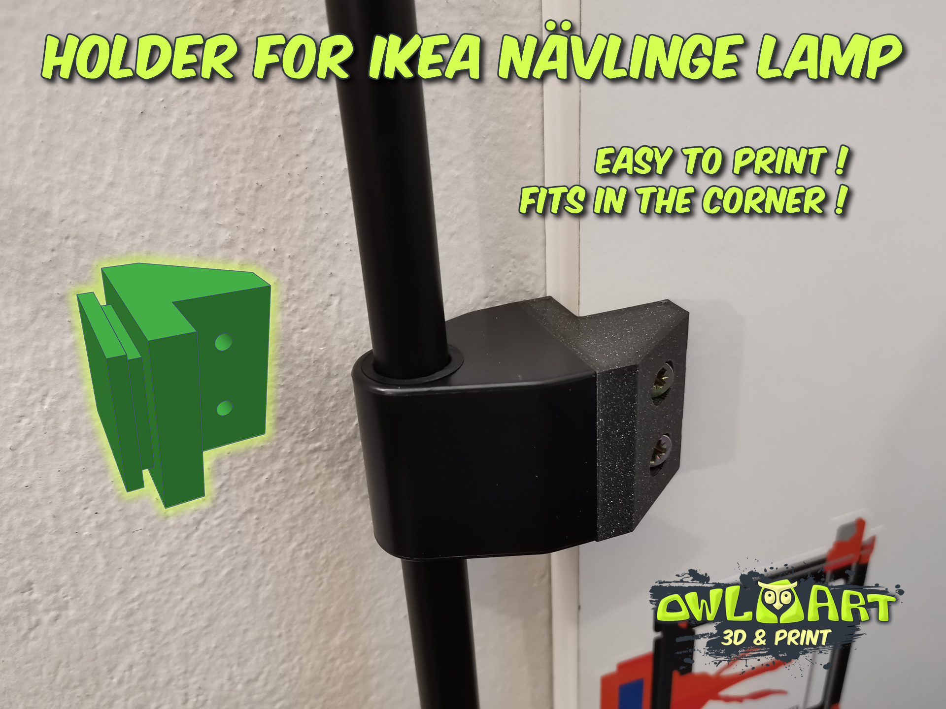 Holder for IKEA NÄVLINGE Lamp by OwL Art Download free STL model