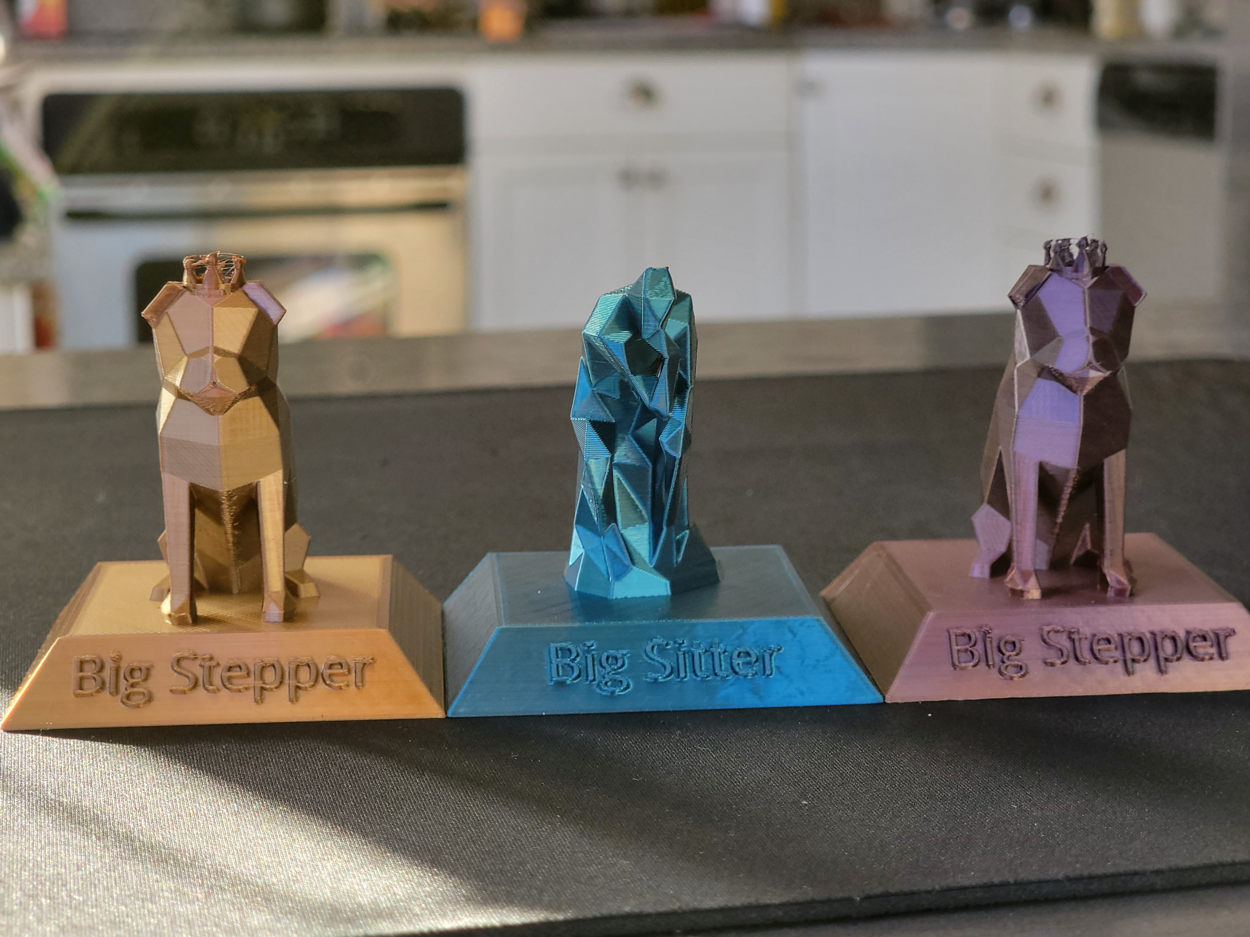Big Stepper and Big Sitter Trophies and Medal 3D model thumbnail