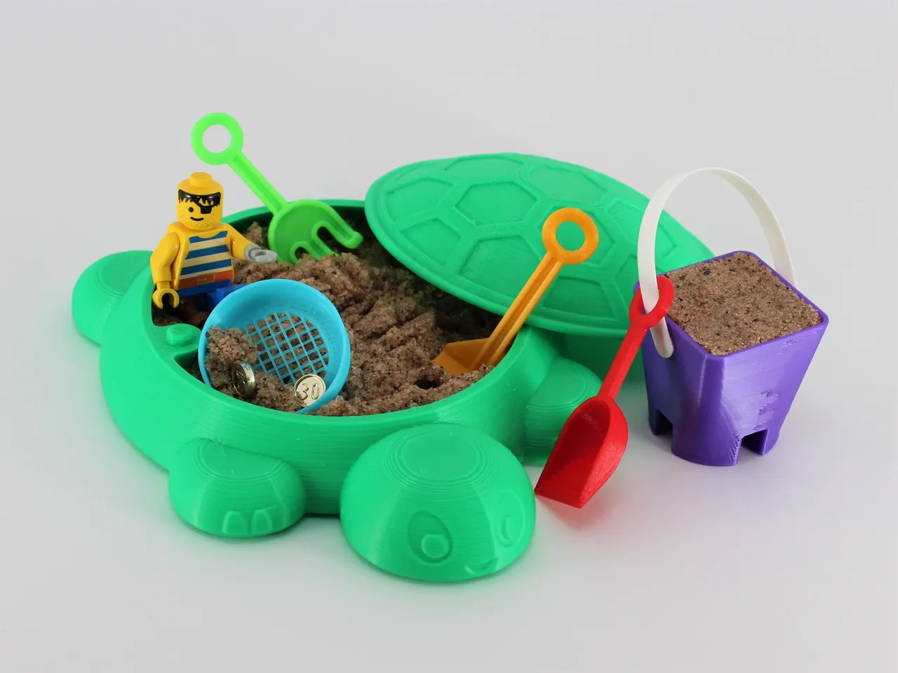 Kinetic Sand Castle Tools for Retro Turtle Sandbox by Grandpa 3DPrints, Download free STL model
