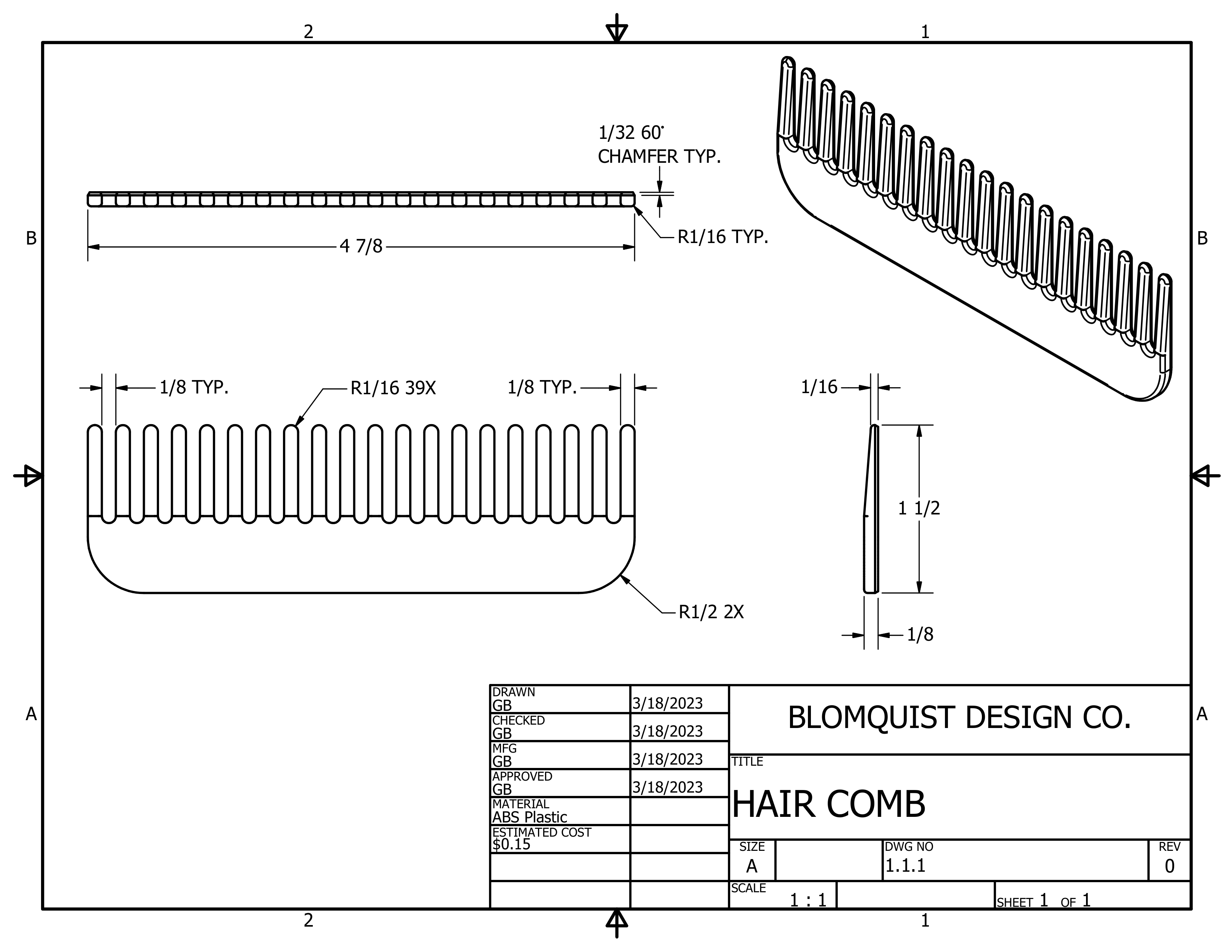 Miniatura 2 do modelo 3D Hair Comb