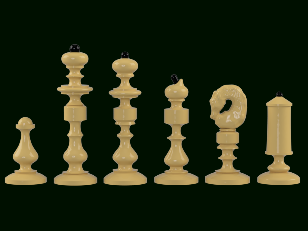 Austrian Biedermeier Coffeehouse Chess Set