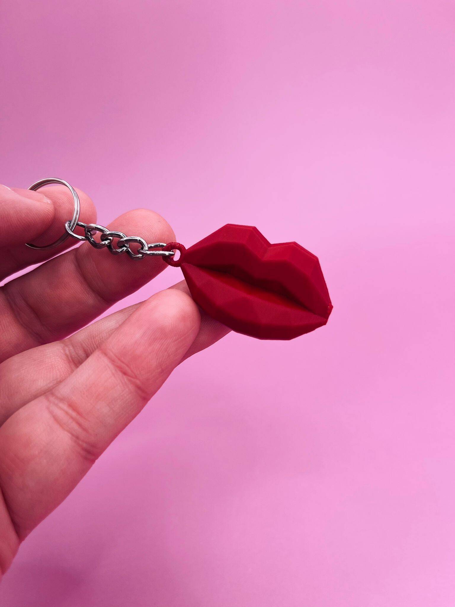Kiss lip keychain holder decor