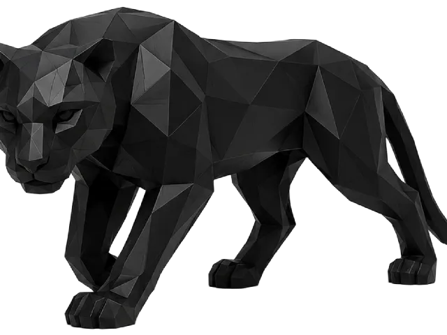 Polygon Panther Sculpture