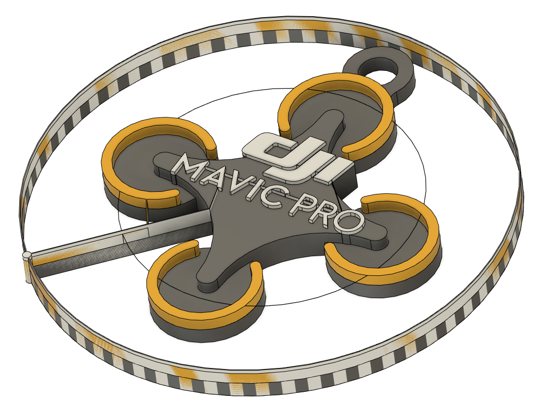 DJI Mavic Pro Keychain (Printable With Single Extruder)