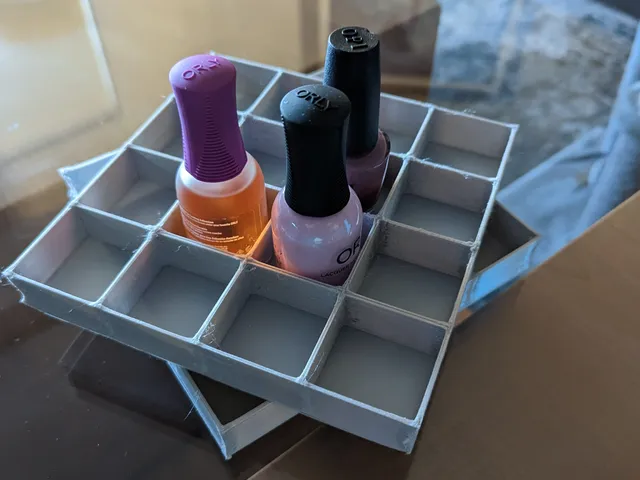 Larger nail polish bottle or loose small parts tray