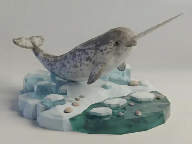 Low Poly Narwhal