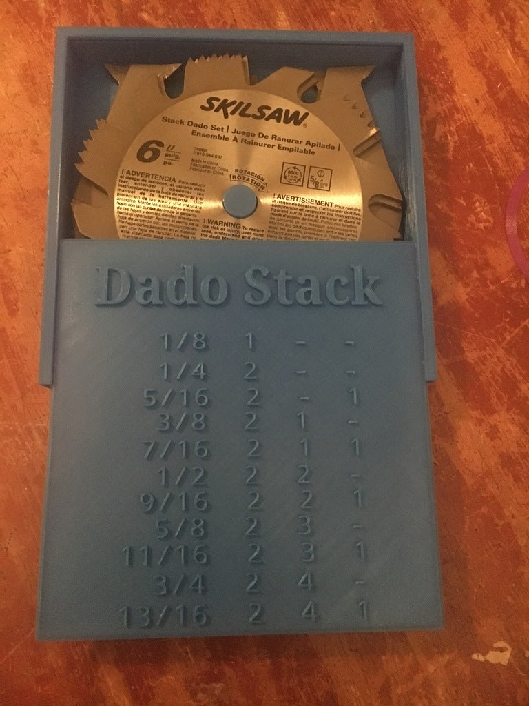 DADO Stack Blade Box and Lid 6" SkillSaw by David Download free STL