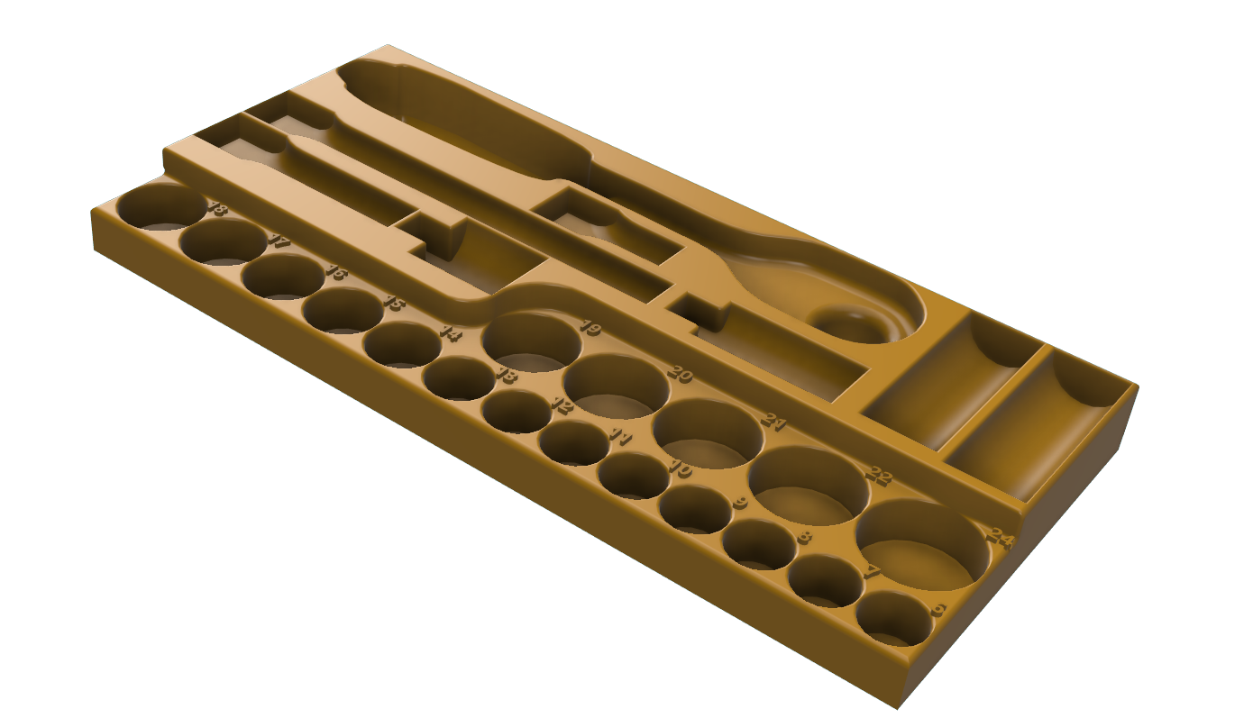 Profxene 3 8 socket set tool box by hackam 44 download free stl