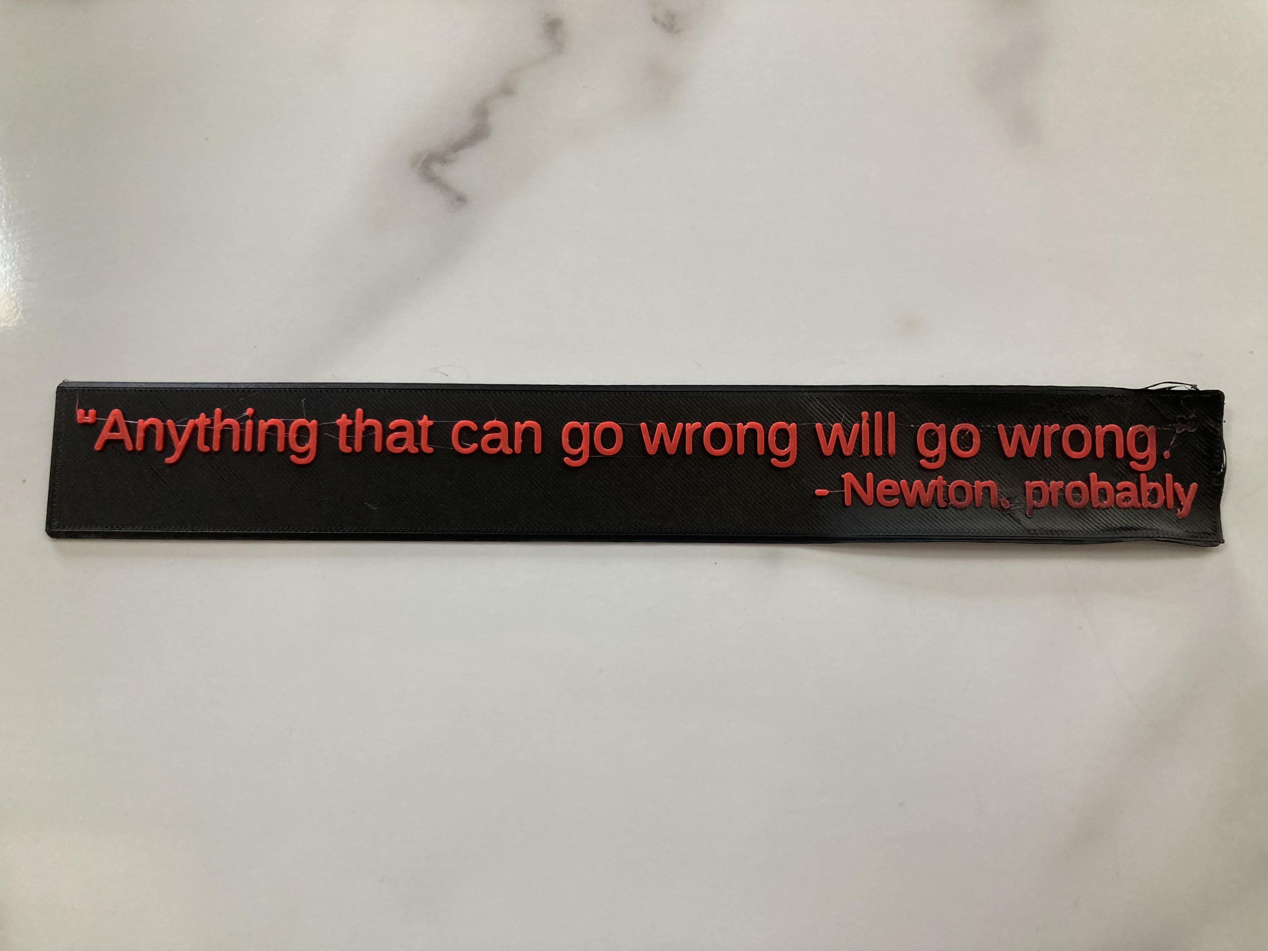 Murphy's Law misquote wall plate