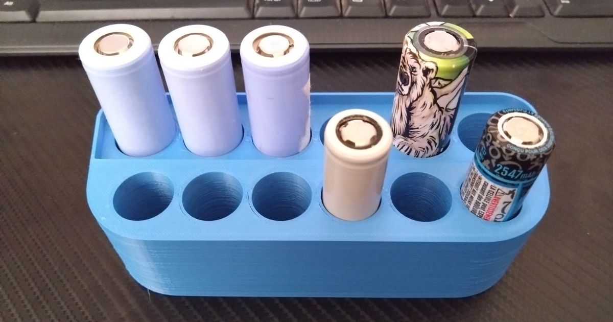 21700 & 18650 Battery Holder by walloper3 Download free STL model