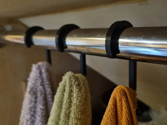 Towel hook for 25mm rail
