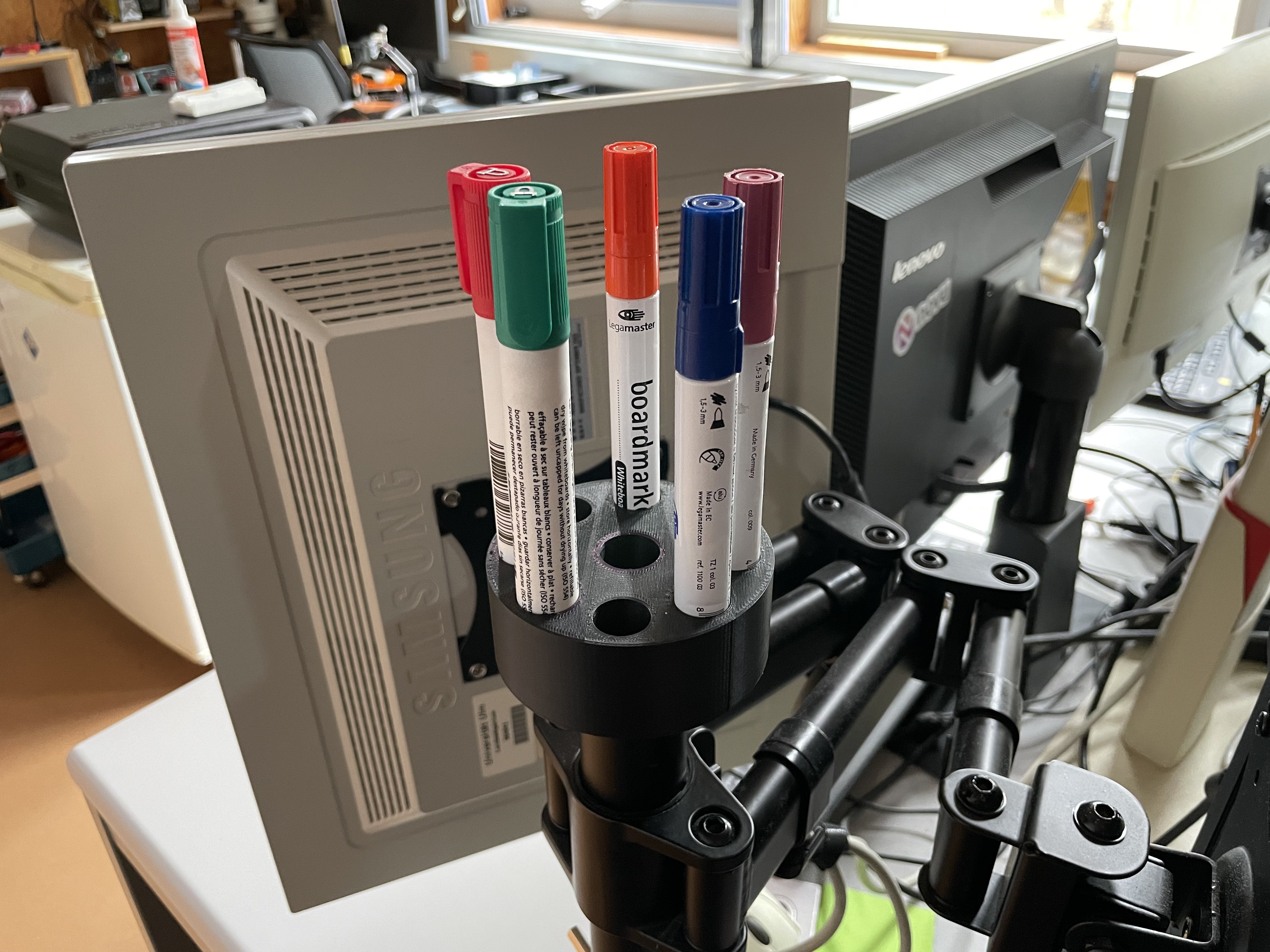 Whiteboard Marker Holder for Monitor Mount