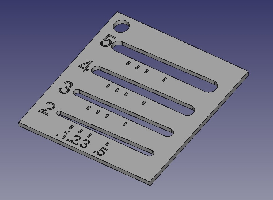 Metric drill bit diameter gauge for 2 to 5mm by dra_red Download free