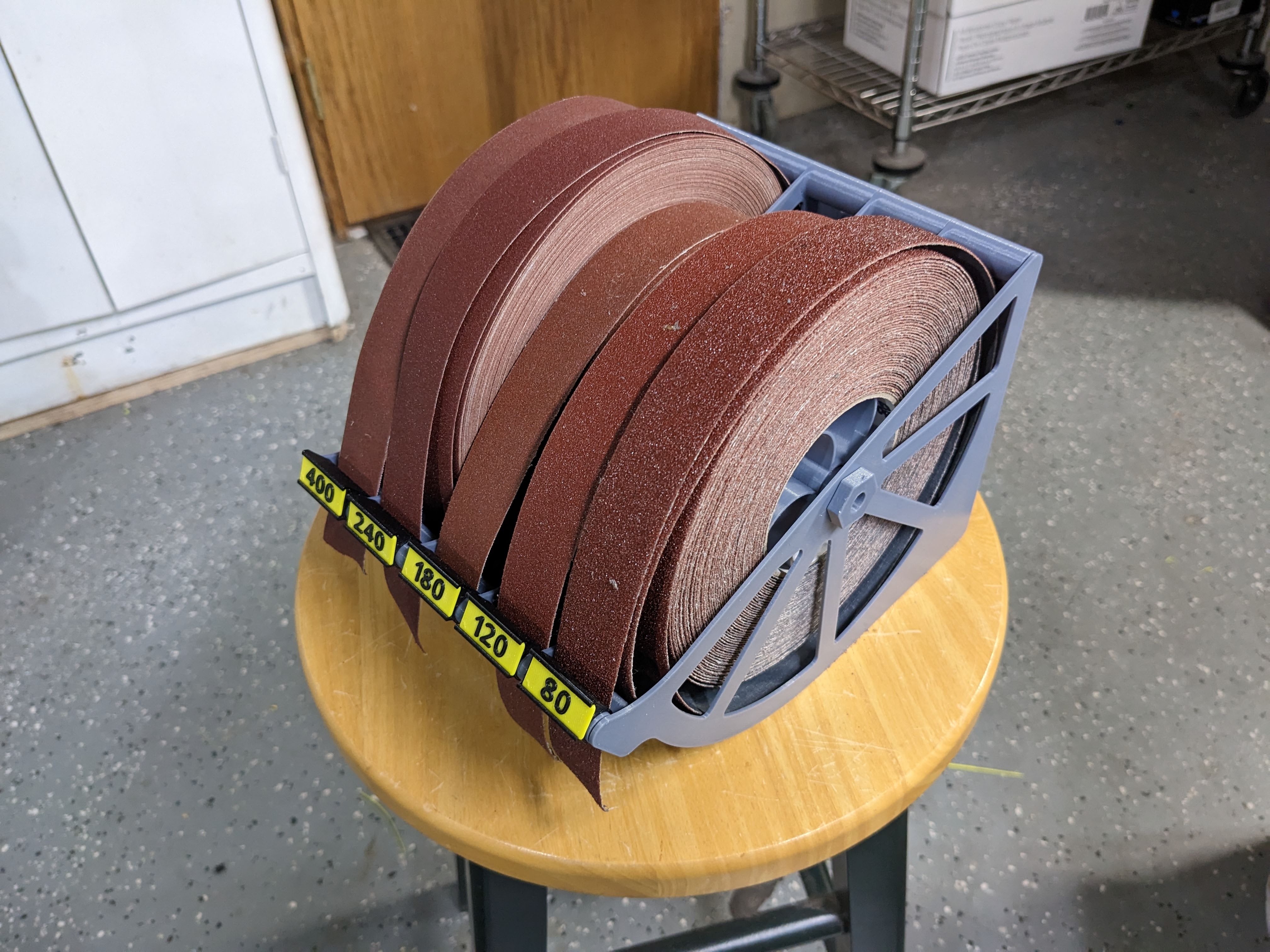 Modular Holder for Shop Rolls (cloth abrasive sandpaper rolls) - 2 Variations