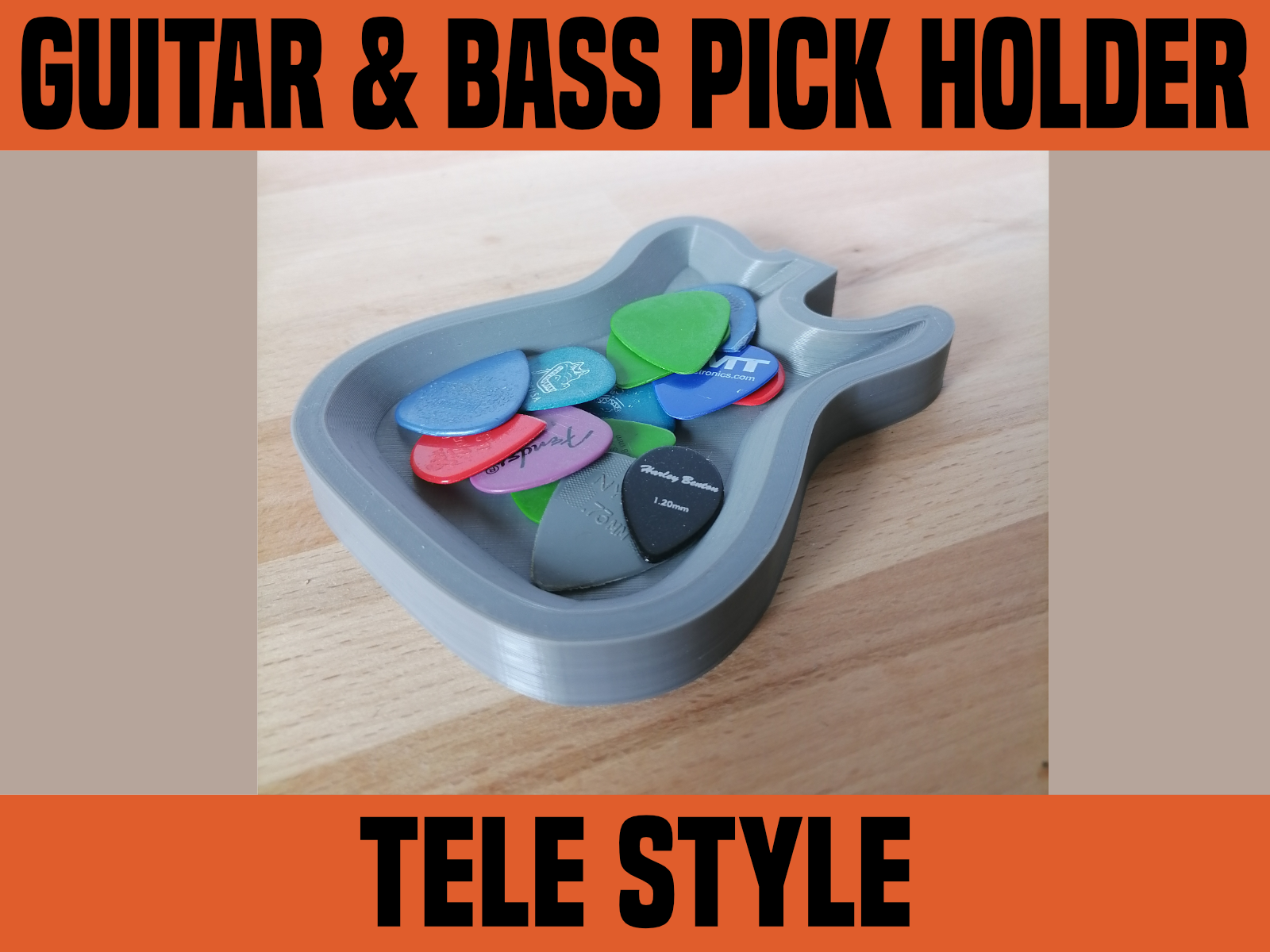 Tele Guitar Pick Holder A 3D Printed Bowl for Guitar and Bass Picks by